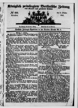 Königlich privilegirte Berlinische Zeitung von Staats- und gelehrten Sachen vom 08.10.1861