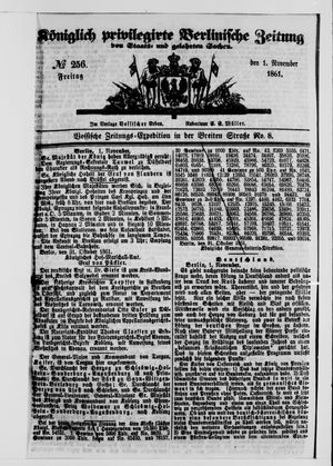 Königlich privilegirte Berlinische Zeitung von Staats- und gelehrten Sachen vom 01.11.1861