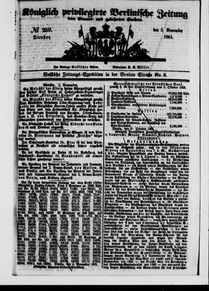 Königlich privilegirte Berlinische Zeitung von Staats- und gelehrten Sachen vom 05.11.1861