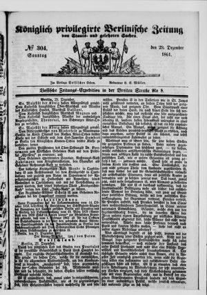 Königlich privilegirte Berlinische Zeitung von Staats- und gelehrten Sachen on Dec 29, 1861