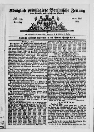 Königlich privilegirte Berlinische Zeitung von Staats- und gelehrten Sachen vom 06.05.1862