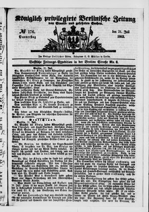 Königlich privilegirte Berlinische Zeitung von Staats- und gelehrten Sachen vom 31.07.1862