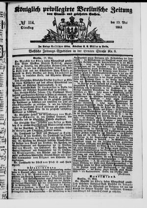 Königlich privilegirte Berlinische Zeitung von Staats- und gelehrten Sachen vom 19.05.1863