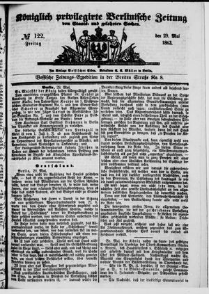 Königlich privilegirte Berlinische Zeitung von Staats- und gelehrten Sachen vom 29.05.1863