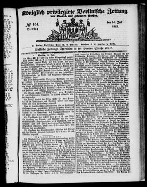 Königlich privilegirte Berlinische Zeitung von Staats- und gelehrten Sachen vom 14.07.1863