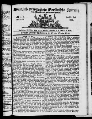 Königlich privilegirte Berlinische Zeitung von Staats- und gelehrten Sachen on Jul 29, 1863