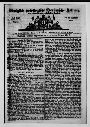 Königlich privilegirte Berlinische Zeitung von Staats- und gelehrten Sachen on Dec 11, 1863