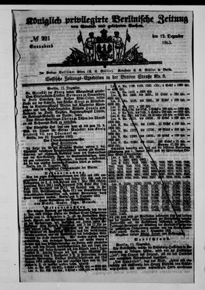 Königlich privilegirte Berlinische Zeitung von Staats- und gelehrten Sachen on Dec 12, 1863