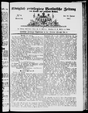 Königlich privilegirte Berlinische Zeitung von Staats- und gelehrten Sachen vom 10.01.1864