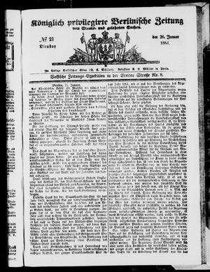 Königlich privilegirte Berlinische Zeitung von Staats- und gelehrten Sachen on Jan 26, 1864