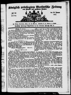 Königlich privilegirte Berlinische Zeitung von Staats- und gelehrten Sachen on Jan 29, 1864