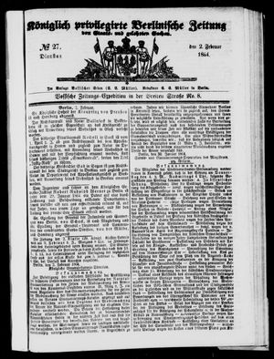 Königlich privilegirte Berlinische Zeitung von Staats- und gelehrten Sachen on Feb 2, 1864