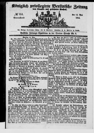 Königlich privilegirte Berlinische Zeitung von Staats- und gelehrten Sachen vom 14.05.1864