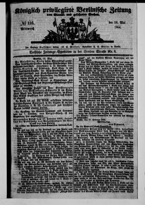 Königlich privilegirte Berlinische Zeitung von Staats- und gelehrten Sachen vom 18.05.1864
