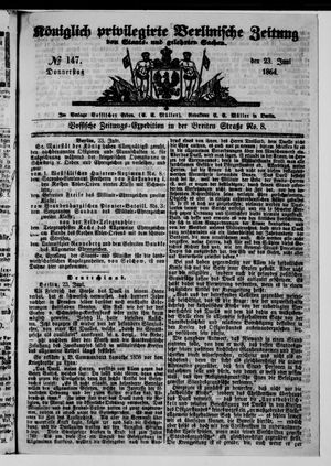 Königlich privilegirte Berlinische Zeitung von Staats- und gelehrten Sachen vom 23.06.1864