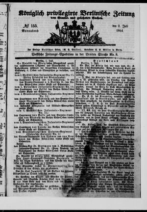 Königlich privilegirte Berlinische Zeitung von Staats- und gelehrten Sachen vom 02.07.1864
