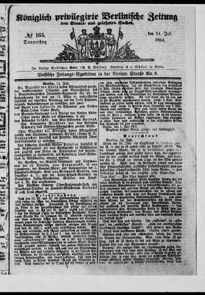 Königlich privilegirte Berlinische Zeitung von Staats- und gelehrten Sachen vom 14.07.1864