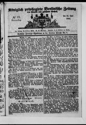 Königlich privilegirte Berlinische Zeitung von Staats- und gelehrten Sachen vom 21.07.1864