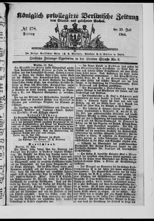 Königlich privilegirte Berlinische Zeitung von Staats- und gelehrten Sachen vom 29.07.1864
