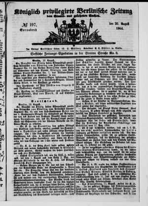 Königlich privilegirte Berlinische Zeitung von Staats- und gelehrten Sachen vom 20.08.1864
