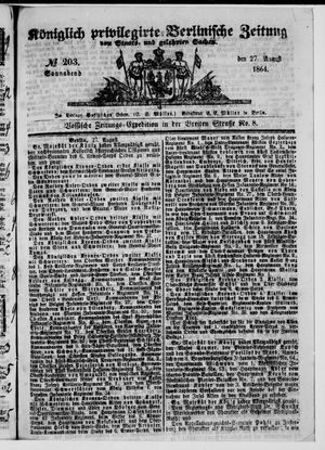 Königlich privilegirte Berlinische Zeitung von Staats- und gelehrten Sachen on Aug 27, 1864