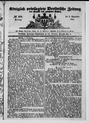 Königlich privilegirte Berlinische Zeitung von Staats- und gelehrten Sachen vom 02.09.1864