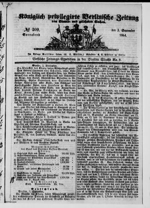 Königlich privilegirte Berlinische Zeitung von Staats- und gelehrten Sachen vom 03.09.1864