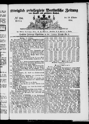 Königlich privilegirte Berlinische Zeitung von Staats- und gelehrten Sachen vom 28.10.1864