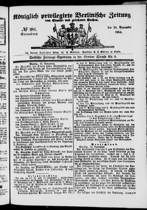 Königlich privilegirte Berlinische Zeitung von Staats- und gelehrten Sachen on Nov 26, 1864