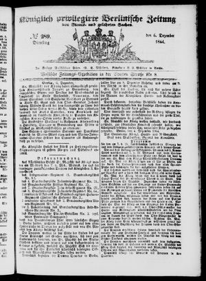 Königlich privilegirte Berlinische Zeitung von Staats- und gelehrten Sachen on Dec 6, 1864