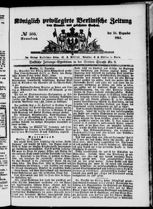 Königlich privilegirte Berlinische Zeitung von Staats- und gelehrten Sachen vom 24.12.1864