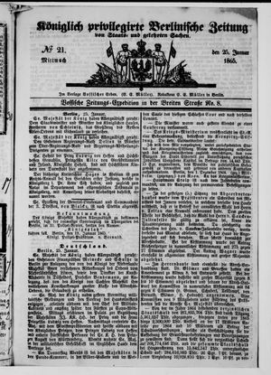 Königlich privilegirte Berlinische Zeitung von Staats- und gelehrten Sachen vom 25.01.1865