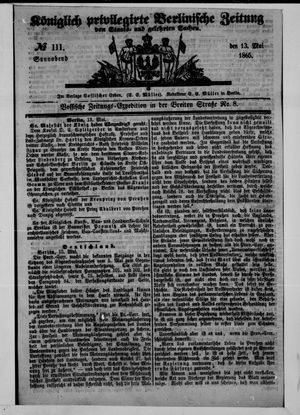 Königlich privilegirte Berlinische Zeitung von Staats- und gelehrten Sachen vom 13.05.1865
