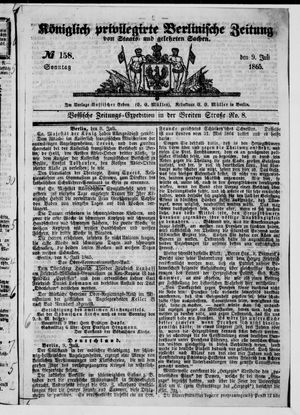 Königlich privilegirte Berlinische Zeitung von Staats- und gelehrten Sachen on Jul 9, 1865