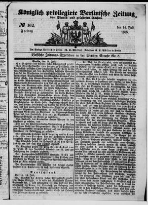 Königlich privilegirte Berlinische Zeitung von Staats- und gelehrten Sachen on Jul 14, 1865