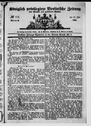 Königlich privilegirte Berlinische Zeitung von Staats- und gelehrten Sachen vom 26.07.1865