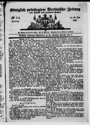 Königlich privilegirte Berlinische Zeitung von Staats- und gelehrten Sachen vom 28.07.1865