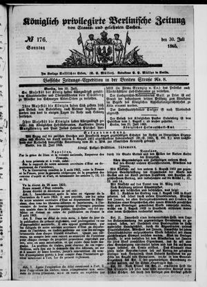 Königlich privilegirte Berlinische Zeitung von Staats- und gelehrten Sachen on Jul 30, 1865