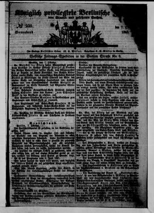 Königlich privilegirte Berlinische Zeitung von Staats- und gelehrten Sachen on Oct 7, 1865