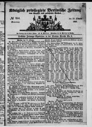 Königlich privilegirte Berlinische Zeitung von Staats- und gelehrten Sachen on Oct 29, 1865