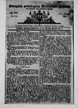 Königlich privilegirte Berlinische Zeitung von Staats- und gelehrten Sachen vom 01.12.1865