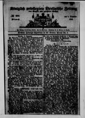 Königlich privilegirte Berlinische Zeitung von Staats- und gelehrten Sachen vom 06.12.1865