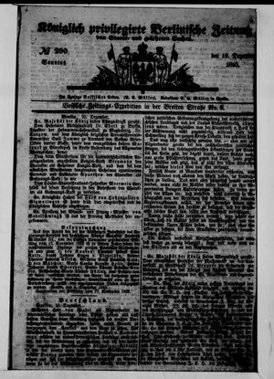 Königlich privilegirte Berlinische Zeitung von Staats- und gelehrten Sachen vom 10.12.1865