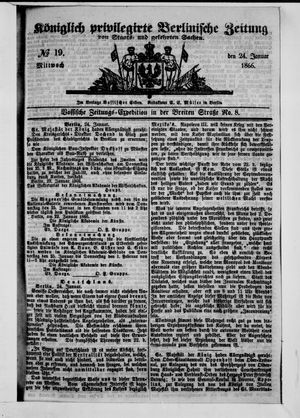 Königlich privilegirte Berlinische Zeitung von Staats- und gelehrten Sachen vom 24.01.1866