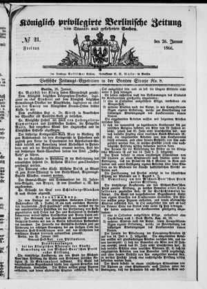Königlich privilegirte Berlinische Zeitung von Staats- und gelehrten Sachen vom 26.01.1866