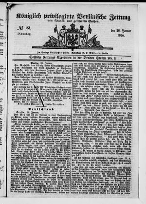 Königlich privilegirte Berlinische Zeitung von Staats- und gelehrten Sachen on Jan 28, 1866