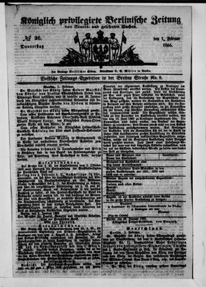 Königlich privilegirte Berlinische Zeitung von Staats- und gelehrten Sachen vom 01.02.1866