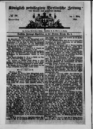 Königlich privilegirte Berlinische Zeitung von Staats- und gelehrten Sachen vom 01.03.1866