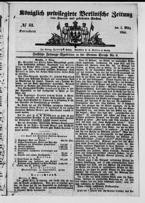 Königlich privilegirte Berlinische Zeitung von Staats- und gelehrten Sachen on Mar 3, 1866