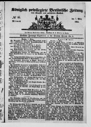Königlich privilegirte Berlinische Zeitung von Staats- und gelehrten Sachen on Mar 7, 1866